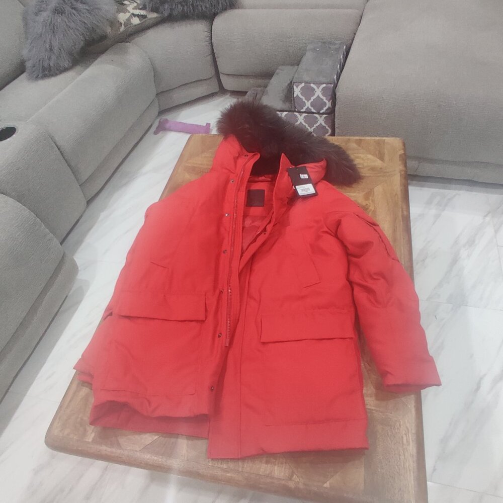 TATRAS fur trim roomy down Jacket size 4 (XL) Brand new $1200.00